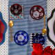 Set 6 pezzi Sottobicchiere quadrato in PMMA dal design moderno decoro Foulard