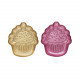 Set 2 piattini in vetro a forma di muffin