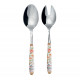 Set 2 posate insalata in acciaio con manico decorato