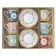 Set 6 tazzine da caffe con piattino in porcellana