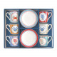 Set 6 tazzine da caffe con piattino in porcellana