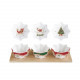 Set aperitivo con 3 ciotoline e vassoio in bamboo con decori natalizi
