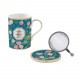 Tazza con infusiera e sottobicchiere