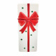 Vaso decorativo a forma di regalo di natale a pois con fiocco