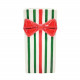 Vaso decorativo a forma di regalo di natale a righe con fiocco