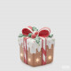 Decorazione natalizia con pacco regalo in marzapane con led