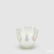 Vaso in vetro basso con drappo
