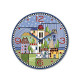 Orologio da parete rotondo in legno MDF con paesaggio
