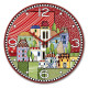 Orologio da parete rotondo in legno MDF con paesaggio