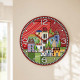 Orologio da parete rotondo in legno MDF con paesaggio