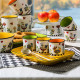 Set 2 bicchieri in porcellana decorata dal design moderno