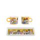 Set 2 mini mug con vassoio in ceramica "Paese Mio"