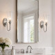 Applique a parete classica con struttura in alluminio diffusore in vetro a LED