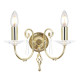 Applique a parete classica in acciaio con due diffusori per ingresso e salone