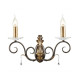 Applique classica con struttura in acciaio doppio diffusore e dettagli in vetro
