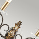 Applique classica con struttura in acciaio doppio diffusore e dettagli in vetro
