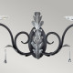 Applique classica con struttura in acciaio doppio diffusore e dettagli in vetro