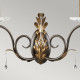 Applique classica con struttura in acciaio doppio diffusore e dettagli in vetro