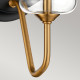 Applique da parete in acciaio con 1 diffusore in vetro dal design moderno