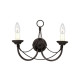 Applique da parete in acciaio con 2 lampadine dal design rustico