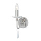 Applique da parete in acciaio con dettagli in vetro con 1 lampadina