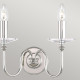 Applique da parete in acciaio con dettagli in vetro con 2 lampadine
