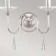 Applique da parete in acciaio con dettagli in vetro con 2 lampadine
