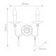 Applique da parete in acciaio con dettagli in vetro con 2 lampadine