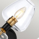 Applique da parete in acciaio con doppio diffusore in vetro dal design moderno