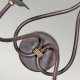 Applique da parete in acciaio dal design rustico con diffusore a 2 lampadine