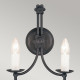 Applique da parete rustica con struttura in acciaio con doppio diffusore