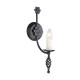 Applique da parete rustica con struttura in acciaio con singolo diffusore
