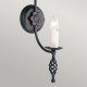 Applique da parete rustica con struttura in acciaio con singolo diffusore