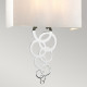 Applique moderna grande con struttura in acciaio e diffusore in tessuto quadrato