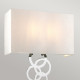 Applique moderna grande con struttura in acciaio e diffusore in tessuto quadrato
