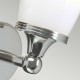 Applique moderna in acciaio per bagno con diffusore in vetro opalino