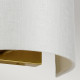 Applique moderna piccola con struttura in acciaio e paralume in tessuto curvo