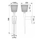 Applique per bagno struttura in acciaio e diffusore in vetro con led g9