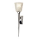 Applique per bagno struttura in acciaio e diffusore in vetro con led g9