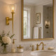 Applique per bagno struttura in acciaio e diffusore in vetro con led g9