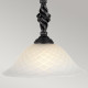 Lampada a sospensione classica con struttura in acciaio e diffusore in vetro
