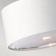 Lampada a sospensione con struttura in acciaio e diffusore in tessuto