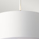Lampada a sospensione con struttura in acciaio e diffusore in tessuto