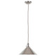 Lampada a sospensione con struttura paralume in acciaio dal design industrial