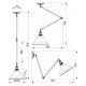 Lampada a sospensione dal design industrial con struttura e paralume in acciaio