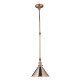 Lampada a sospensione dal design industrial con struttura e paralume in acciaio