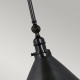 Lampada a sospensione dal design industrial con struttura e paralume in acciaio