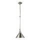 Lampada a sospensione dal design industrial con struttura e paralume in acciaio