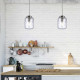 Lampada a sospensione dal design moderno in acciaio con diffusore in vetro