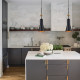 Lampada a sospensione grande in acciaio con signolo diffusore dal design moderno